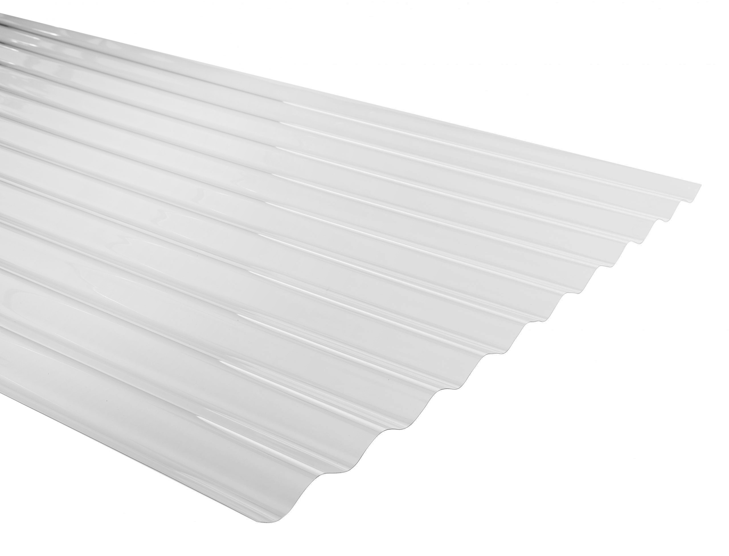 Plancha Policarbonato Corrugado Onda Zinc 0.81m x 2.50m x 0.5mm Transparente  - Femoglas es líder en el mercado de plásticos reforzados (FRP)
