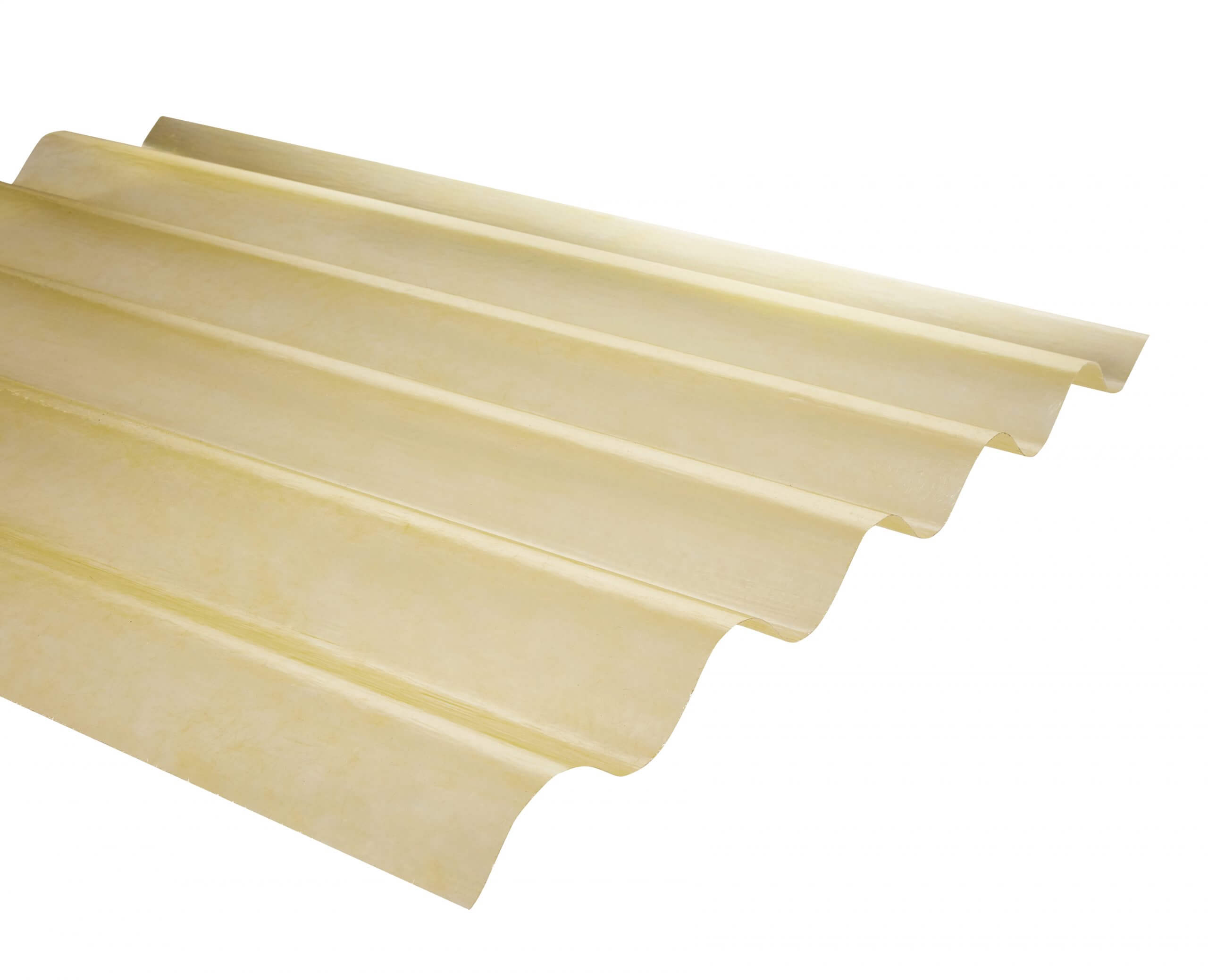 Plancha Fibra de Vidrio (FRP) Onda Zinc P5  0.92m x 1.22m x 0.5mm Amarillo