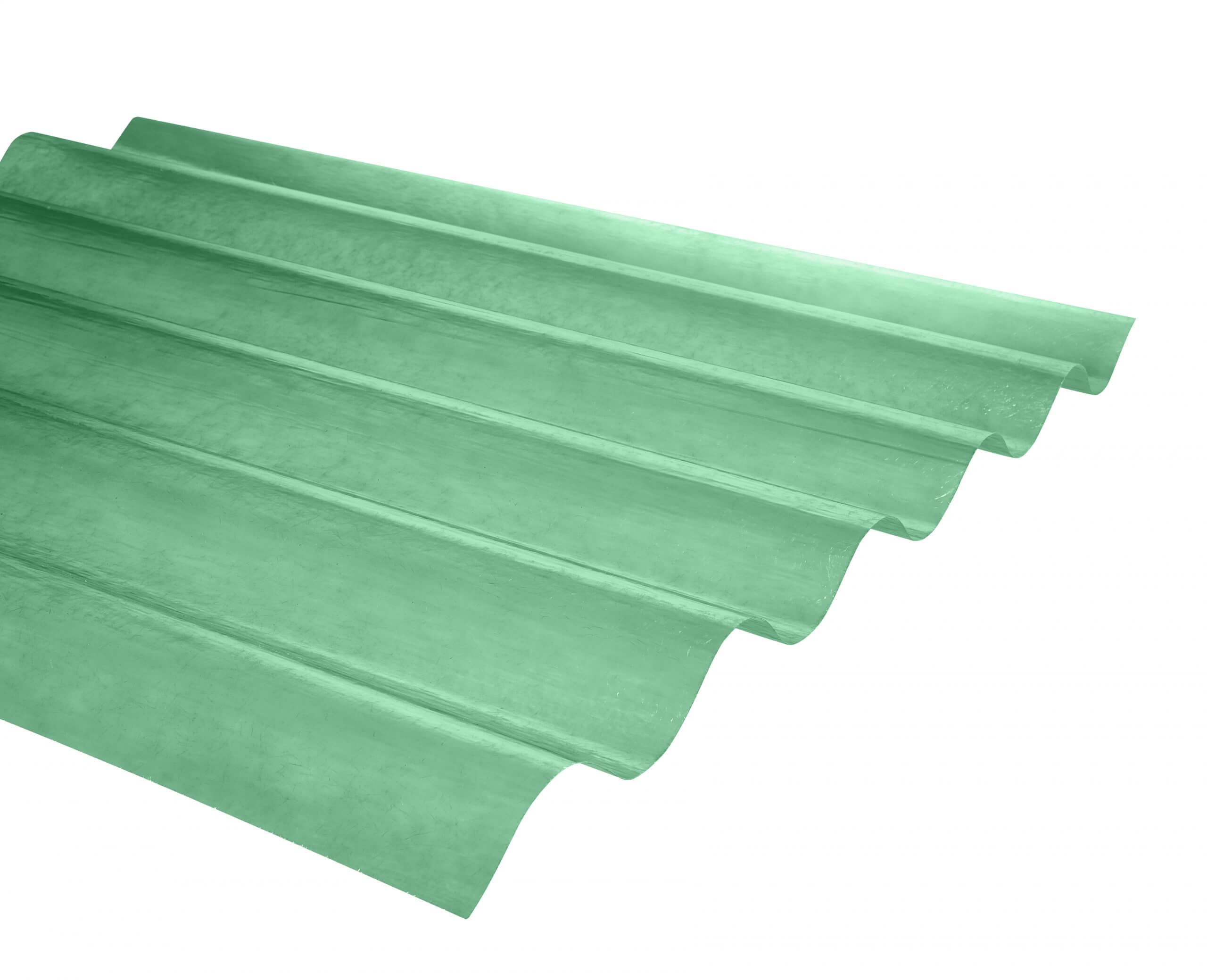 Plancha Fibra de Vidrio (FRP) Onda Zinc P5  0.92m x 1.22m x 0.5mm Verde