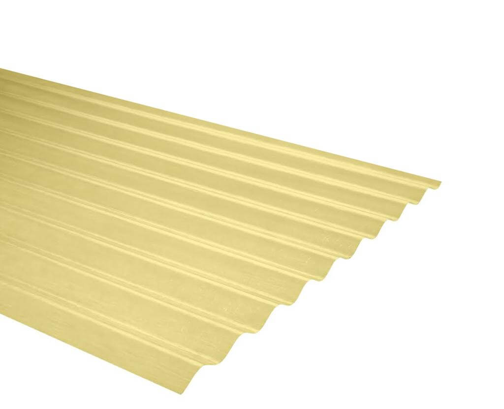 Plancha Fibra de Vidrio (FRP) Onda Zinc P9 0.91m x 1.22m x 0.5mm Amarillo